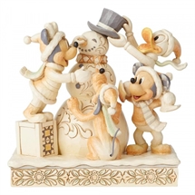 Jim Shore Frosty Friendship (White Woodland Mickey and Friends)